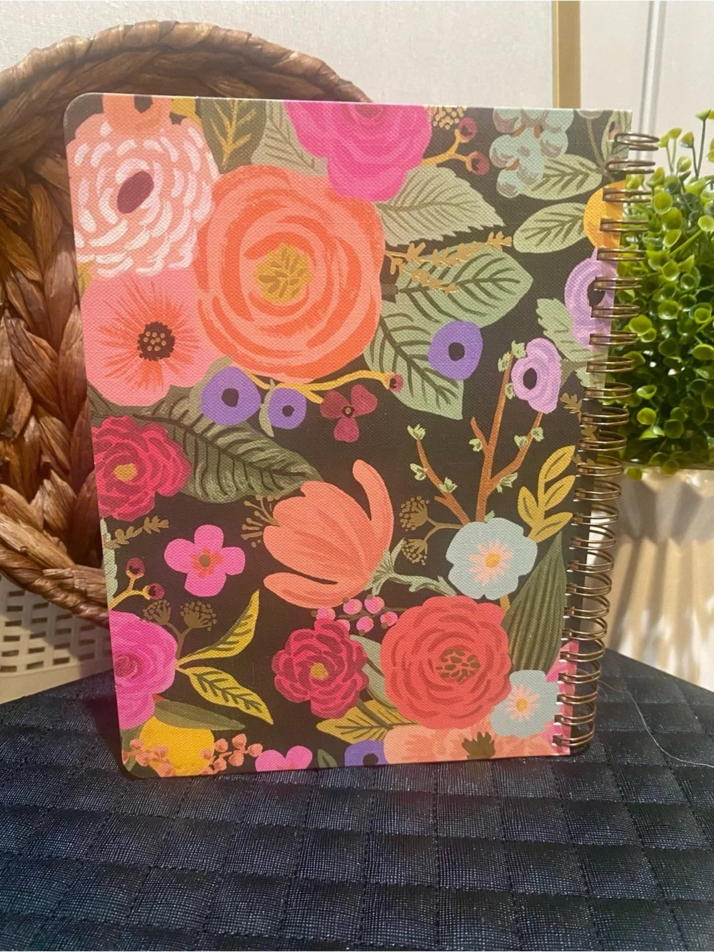 Rifle Paper Co. Floral Spiral Notebook — Pink, Coral & Yellow Blooms